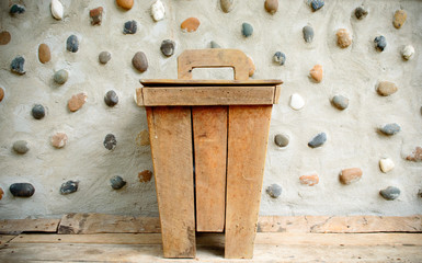wooden bin