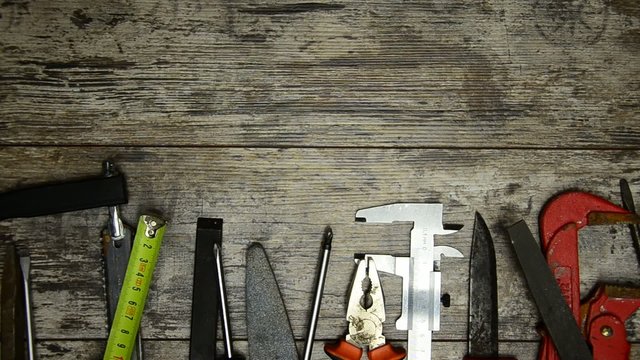 tool renovation on grunge wood