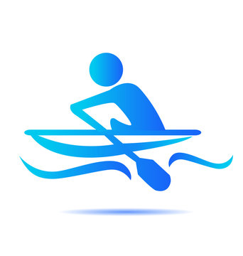 Kayak sport icon vector logo