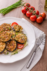 Fried zucchini bread wrapped in herb crust