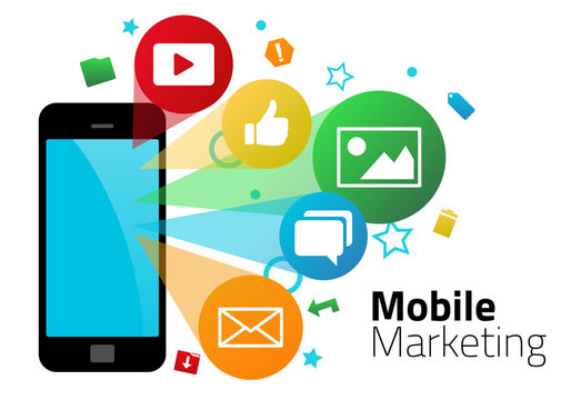 Mobile Marketing Concept with Smart Phone and Icons