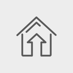 Direction for entrance thin line icon