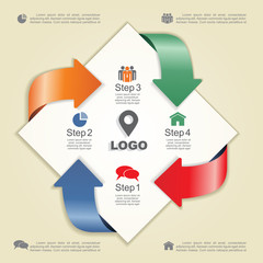 Infographic design template with elements and icons. Vector 