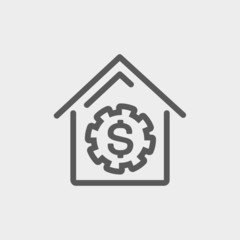 House online payment thin line icon