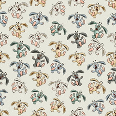 Seamless colorful background made of  cartoons of funny falling