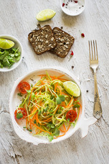 fresh salad with zucchini and carrots 