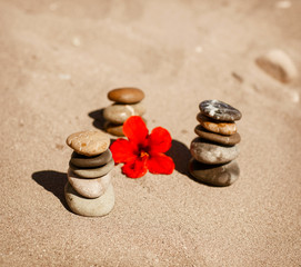 Fototapeta na wymiar zen stones beach spa