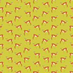 Seamless colorful background made of  antelopes in flat design