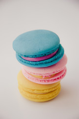 colorful macarons with vintage pastel filtered