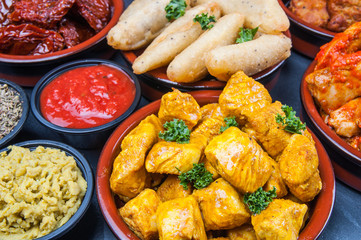 Indian snacks in bowls