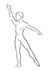 Male dancer silhouette. Vector illustration