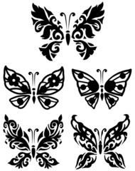 Silhouette butterfly collection