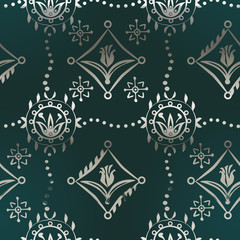 Renaissance Seamless Pattern with tulips