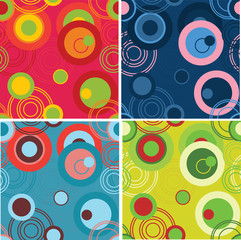 Dots and circles background set