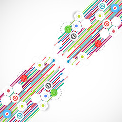 Obraz premium Color lines technology abstract background.