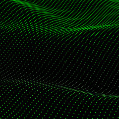 Abstract bokeh dots waves