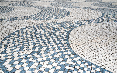 Fototapeta premium Waves on the Pavement in Lisbon, Portugal