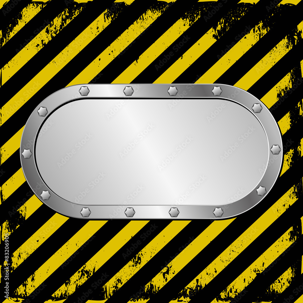 Wall mural danger background and metal plaque