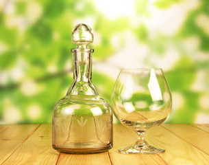 Glass bottle and a glass