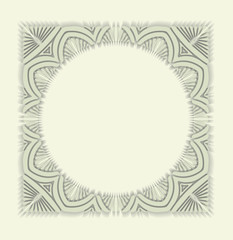 Square lace vector design - mandala with shadow in pleasant ligh