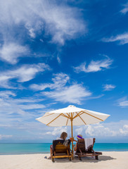 Couple on the beach in Bali Indonesia