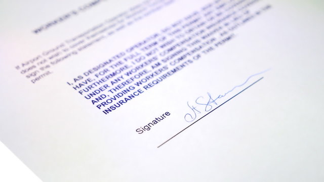 Signing business document