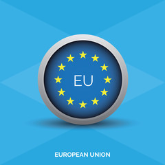 European vector flag button