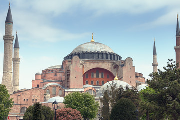 Fototapeta na wymiar Hagia Sophia - masterpiece of Byzantine architecture in Istanbul