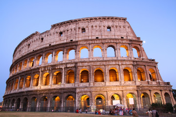 Fototapeta na wymiar Great Colosseum at dusk, Rome, Italy