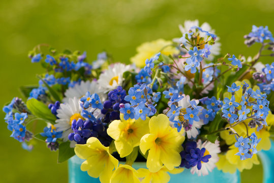 Fototapeta Giesskännchen mit Blumen
