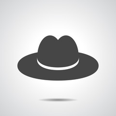 Black hat on the grey background