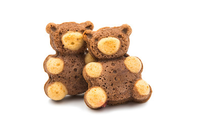 Cookie in the shape of a bear.