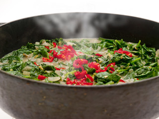 spinach with ginger and coconut milk