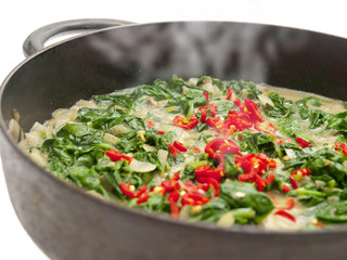 spinach with ginger and coconut milk