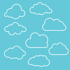 Vector illustration of linear clouds collection