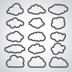Obraz premium vector illustration of black clouds collection