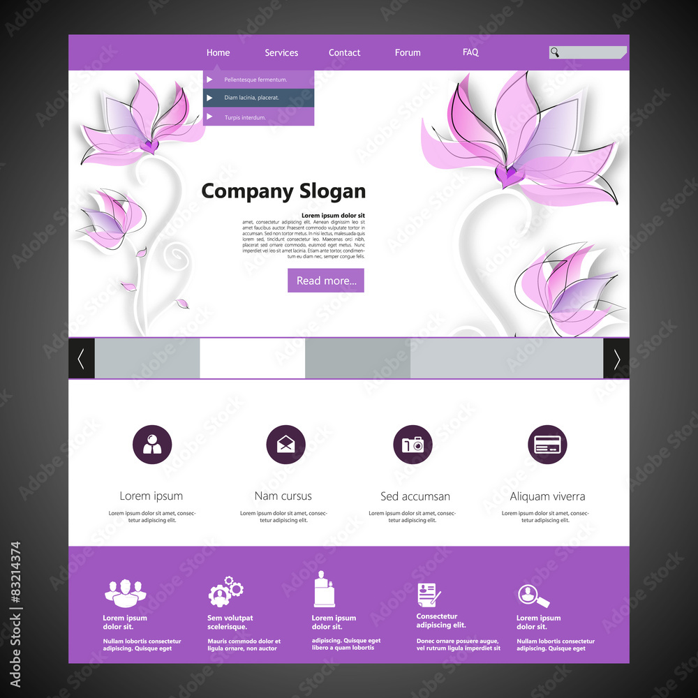 Canvas Prints modern flat website template design eps 10