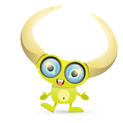Green Cartoon cute monster