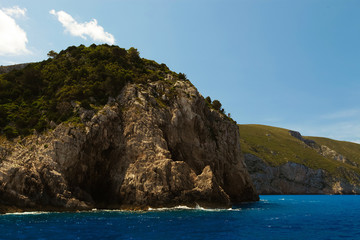 Fototapeta na wymiar Blue caves on Zakynthos island 
