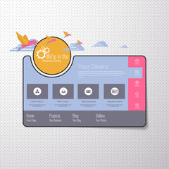 Flat Colorful Website Template Design 