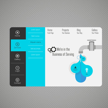 Design of the menu for a website. Creative web design 