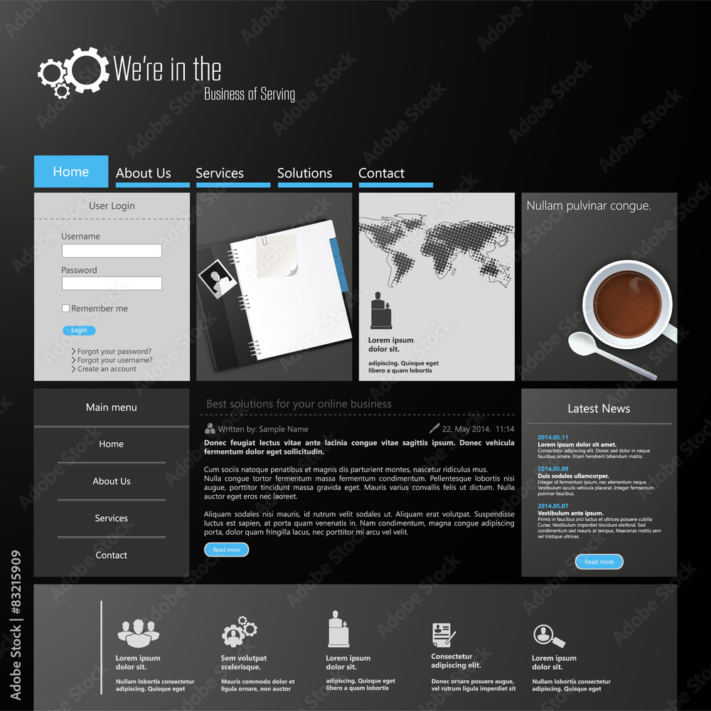 Poster web design, website template vector