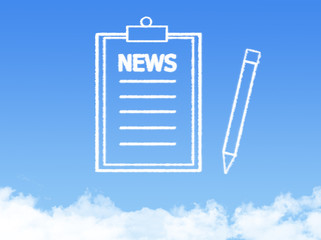 Notepad paper document cloud shape