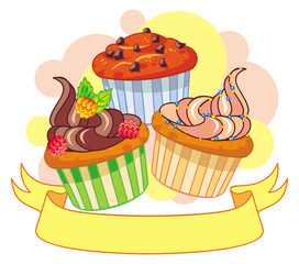 Background with muffins