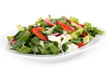 egg and vegetables healthy organic salad over white background