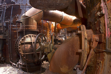 Bowels of rusting industrial site