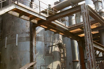 Peel and stick wall murals Industrial building Rusting industrial tank