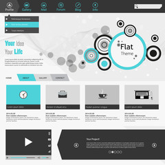 Flat Business Website Template Vector