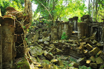 Ruins of Beng Mealea Temple in Cambodia