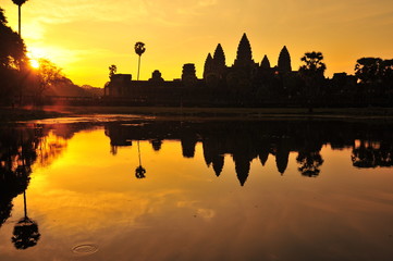 Angkor Wat Temple at Sunrise Backgrounds